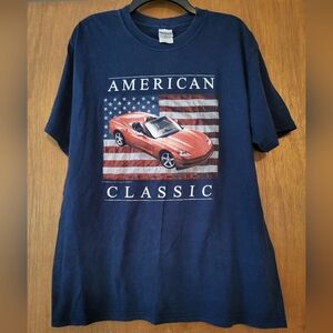 Large Gildan Navy Blue 'American Classic' Tee